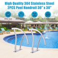 thumbnail image 2 of Yiwa 304 Stainless Steel Pool Handrail, Non-Slip Blue Handle, 385 LB Capacity, Easy Install Railing for Inground Pools, 2 of 6