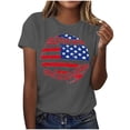 thumbnail image 2 of Women American Flag Shirts USA Flag Stars Stripes Graphic Blouse Patriotic Shirt 4th of July T Shirt Summer Tops Tee, 2 of 6