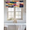 thumbnail image 6 of Kitchen Valances for Window, Retro Abstract Colorful Geometric Light Filtering Rod Pocket Valance Curtain, Artistic Block Seamless &nbsp;Short Curtains Window Topper for Bedroom Living Room 54x18in, 6 of 7