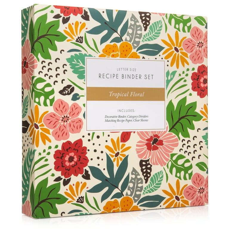 Recipe Binder Kit 8.5x11 (Pinwheel Floral) - Full-Page with Clear Prot –  Jot & Mark