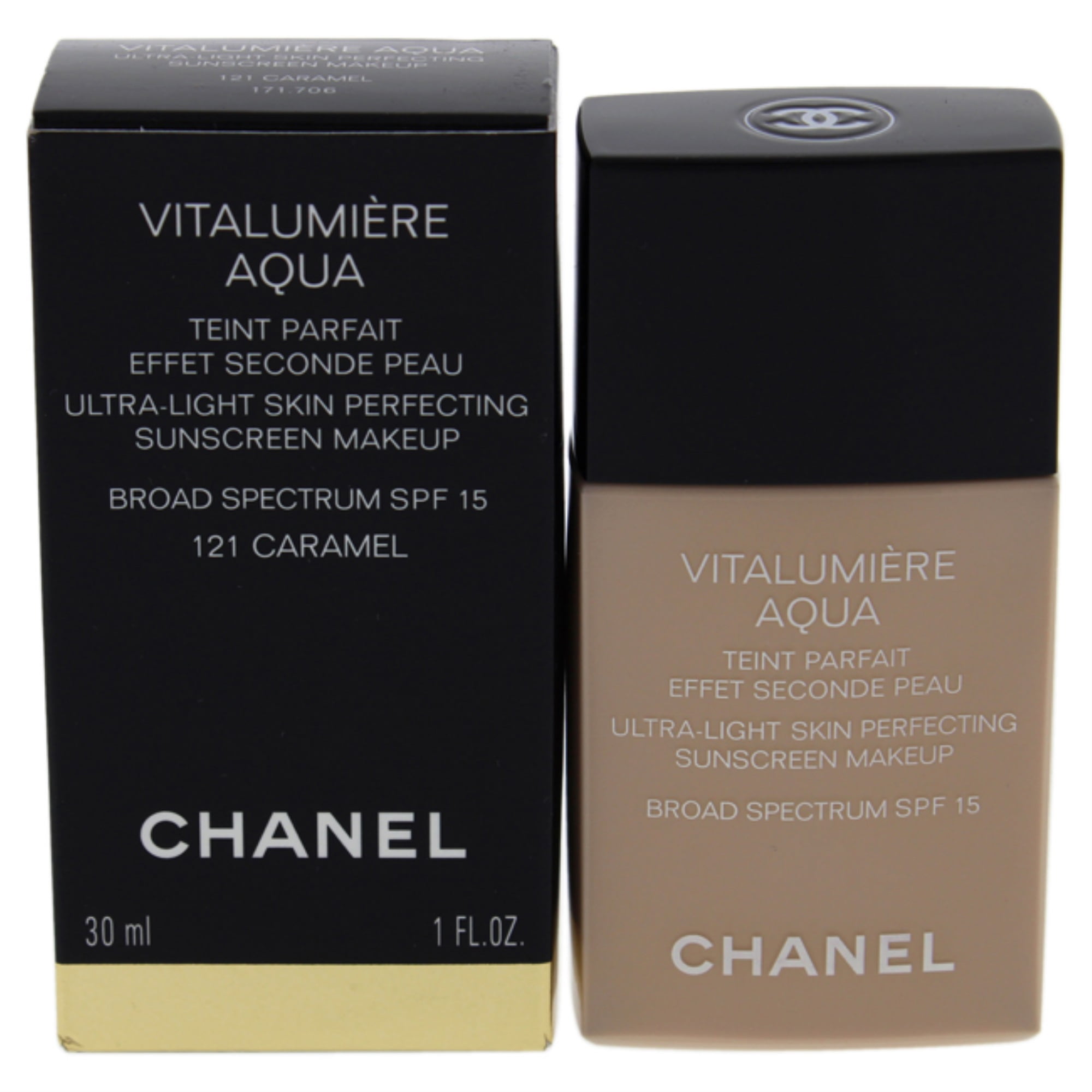 Chanel Vitalumiere Aqua Ultra-Light Skin Perfecting Makeup, SPF 15, Beige 50 - 1 oz bottle