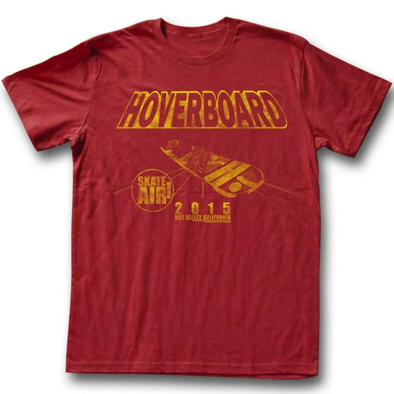 Back To The Future NEW BOARD-Front Print-Red Adult Short Sleeves T-Shirt XL