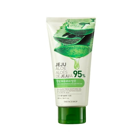 The Face Shop Non-Sticky Transparent 3 in 1 Aloe Fresh Soothing gel tube for Skin, Body and Hair |Reduces Dark Spots and Acne,300ml