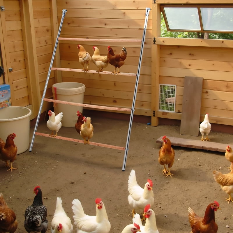 Large Chicken Roosting Perch, Perfect for Backyard Poultry, Chicken Roosting Bar for Coop, Easy to Assemble&Clean, Farm Chicken Toys, Poultry coop Accessories(56" L x 41" W)