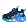 thumbnail image 4 of Modisza Light Up Running Sneakers Mesh Walking Tennis Shoes Hook and Loops Casual Sports Sneaker with Arch Support Blue Size 11, 4 of 5