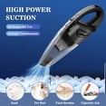 thumbnail image 2 of Aspiradora portátil inalámbrica para coche, de mano, de alta potencia, para seco y húmedo, recargable por USB, ligera, con bolsa de 0,45 l de capacidad, para coche, escaleras y pelo de mascotas (negr, 2 of 5