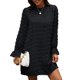 thumbnail image 3 of Vestido De Manga Larga Para Mujer, Vestido De Manga Larga Con Cuello Redondo Y Orillo Fibroso Cómodo Cuello Redondo Para Dama Para Vacaciones Para Club ANGGREK No, 3 of 6