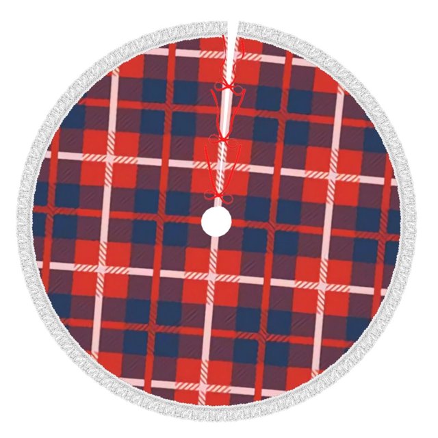 Faldas para árbol de Navidad a cuadros de 48 pulgadas, tapete para árbol de Navidad para fiestas de invierno, falda para árbol de Navidad para decoraciones navideñas rústicas