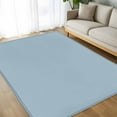 thumbnail image 4 of Light Blue 5x8 Area Rugs, Farmhouse Solid Blue Color Modern Art Non-Skid Rubber Backing Large Rectangle Rugs - Living Room Bedroom Home Office, Indoor Floor Mat Carpets Washable Rug, 4 of 9