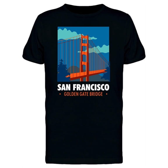 Golden Gate San Francisco Icon T-Shirt Men -Image by Shutterstock, Male Medium
