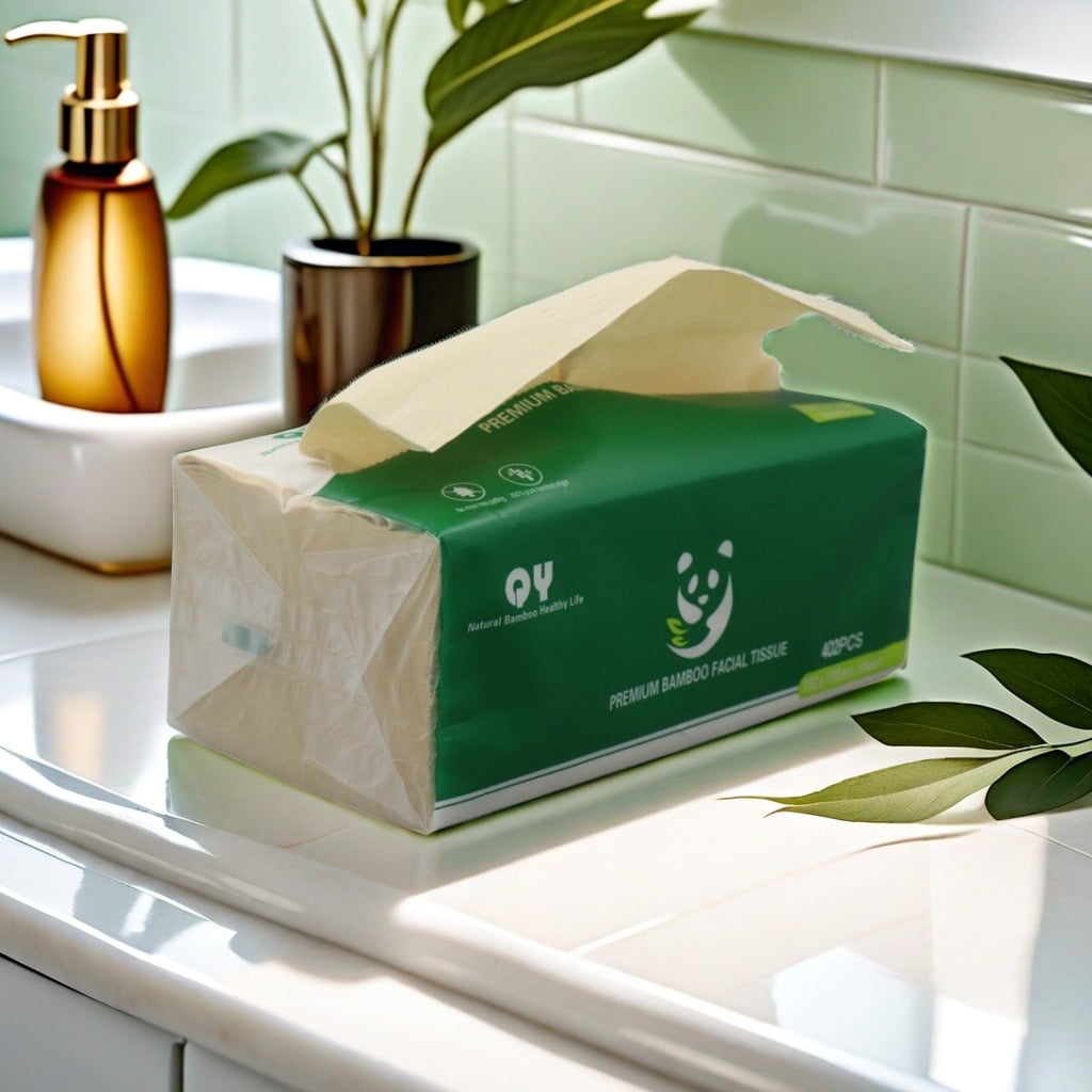 QingYa Bamboo Facial Tissue, 3 Ply Soft Unbleached Facial Paper, 12 Packs, 134 Tissues per Pack