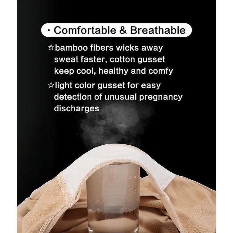 KUNINDOME 5-Pack Maternity Underwear - Over The Bump, Seamless, Plus Size Support Panties, Cotton Blend (Up To 3XL)