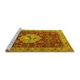 thumbnail image 2 of Ahgly Company Machine Washable Indoor Square Persian Yellow Traditional Area Rugs, 4' Square, 2 of 4