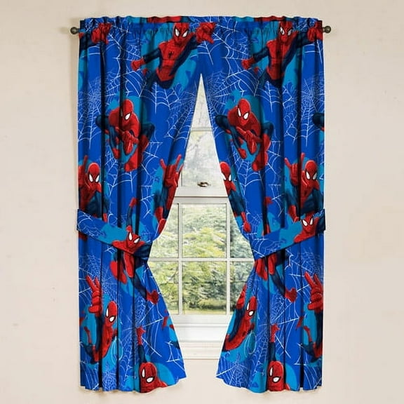 Marvel Spiderman Boys Bedroom Curtains, 42” x 63” (2 Panels)