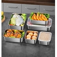 thumbnail image 4 of ® Juego de 3 Contenedores para Alimentos de Acero Inoxidable con Tapas Herméticas, Recipientes de Cocina para Refrigerador y Horno, Almacenamiento a Prueba de Fugas (650/1100/1700ml), 4 of 4