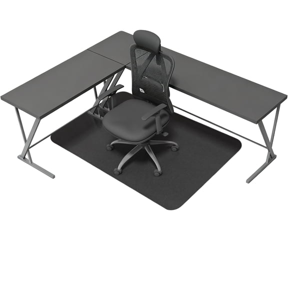 Limerenc Office Chair Mat for Hardwood Floor, Non-Slip Desk Computer Rolling Chair Mat, Dark Gray