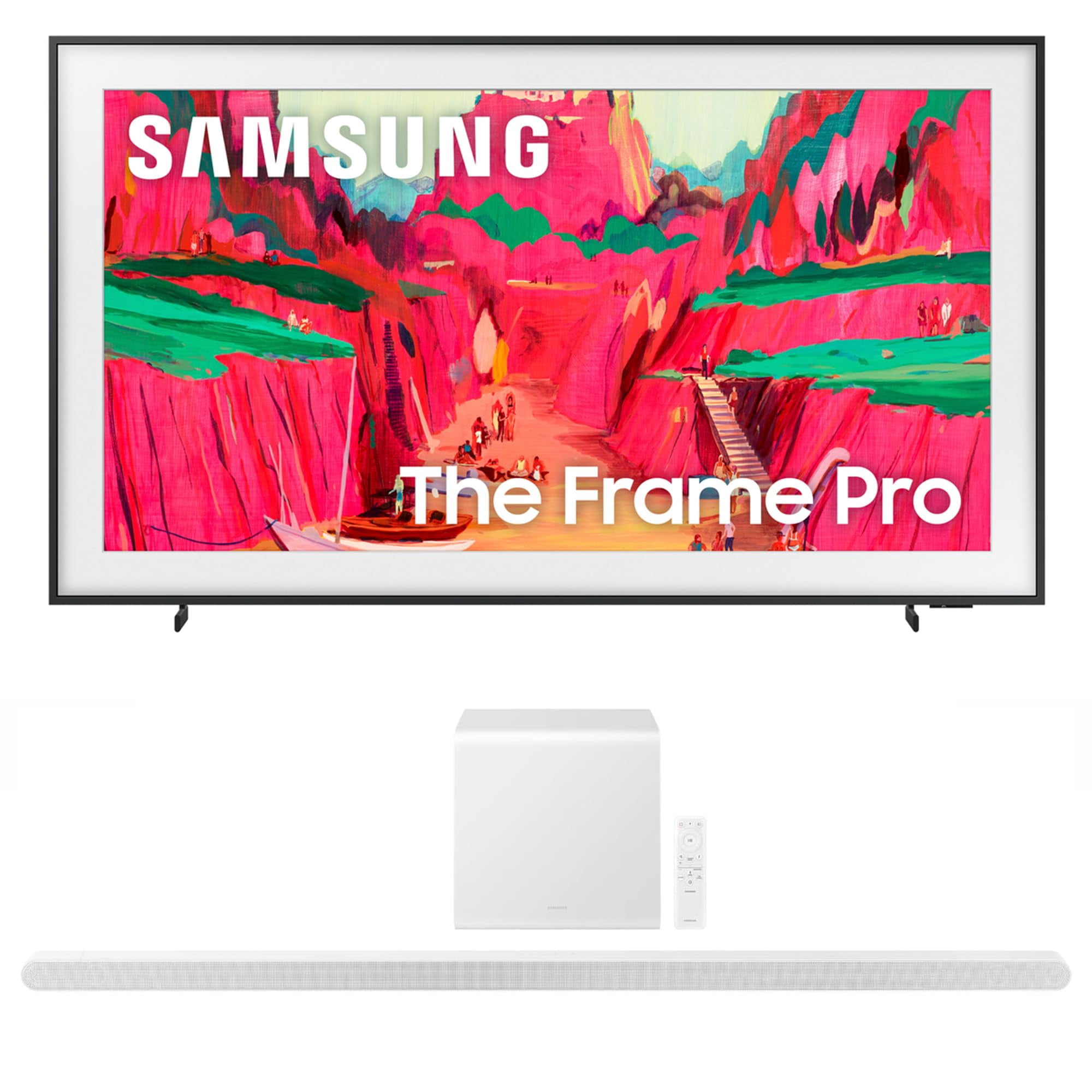 Samsung QN65LS03FWFXZA 65 Inch The Frame Wireless 4K Neo QLED TV with a Samsung HW-S801D 3.1.2Ch Soundbar and Subwoofer with Wireless Dolby Atmos (2025)