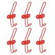 thumbnail image 1 of Ganchos de pared, 6 piezas - Gancho de ropa moderno simple de doble gancho de metal, ganchos montados en la pared para colgar toallas (rojo), 1 of 5