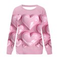 thumbnail image 3 of VALMASS Chandails en Molleton de la Saint-Valentin pour Femmes Manches Longues Imprimé Cœur Hauts Décontractés Col Rond Extérieur Blouses (m, Rose-C), 3 of 3