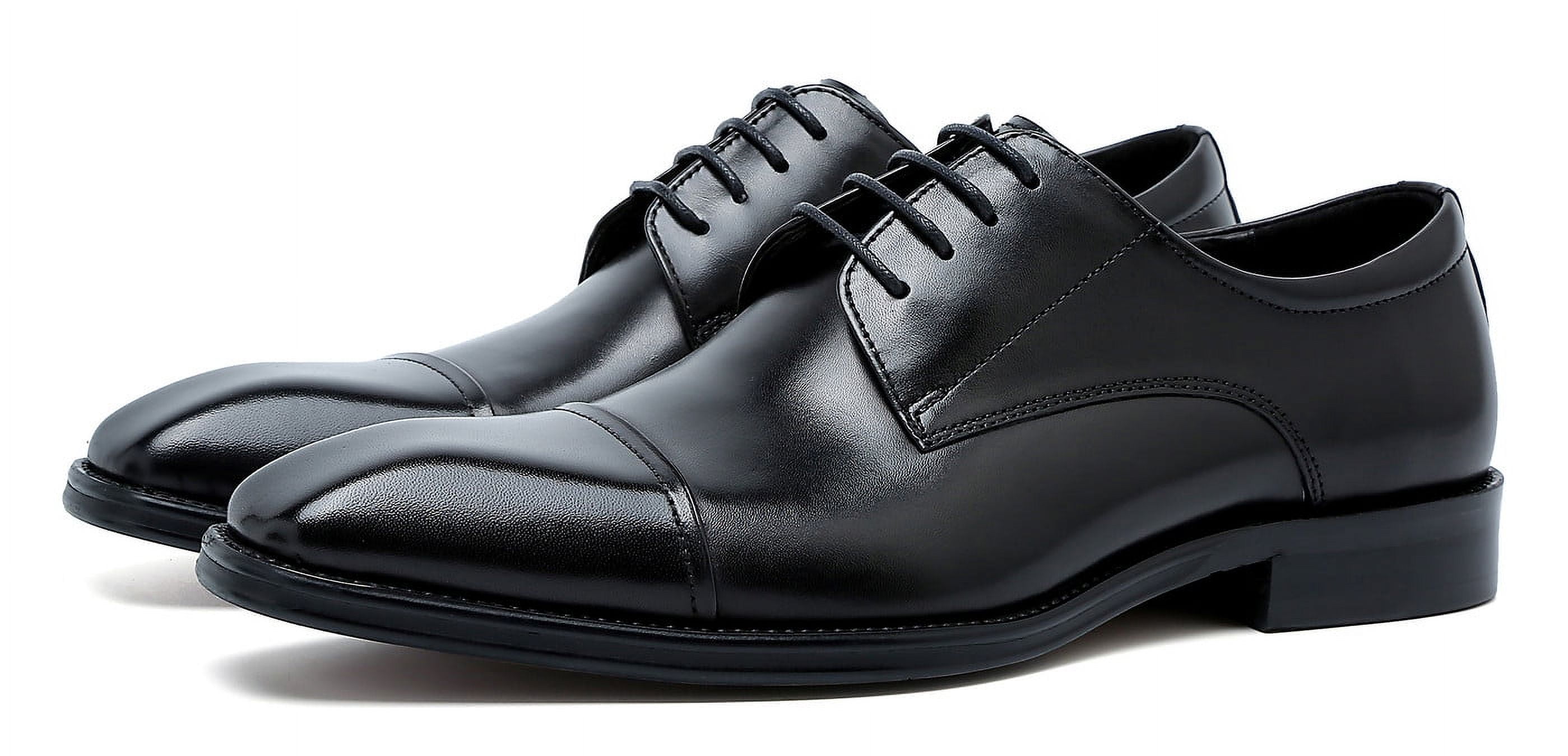 Santimon Black Dress Shoes for Men Comfortable Cap Toe Derby Shoes Formal  Business Oxford Shoes US 7 - Walmart.com