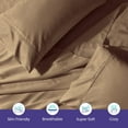 thumbnail image 6 of 4 Piece Sheet Set 100% Egyptian Cotton Bed Sheets 1000 Thread Count Luxury Hotel Quality Sheet Set Italian Finish Premium Sheets Long Staple Fits Up to 18 Inch Deep Pocket (Queen, Taupe), 6 of 7