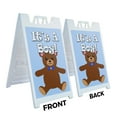 thumbnail image 2 of A-frame Sidewalk It's A Boy! 24" x 36" Double Sided A-Frame Sidewalk Sign, Includes 2 Plastic Inserts | Foldable Portable White Signicade Sandwich Board Signs, 2 of 5