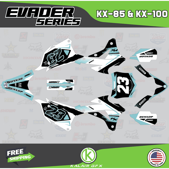Kalair GFX Graphics Kit for Kawasaki KX85 (2014-2021) Evader Series