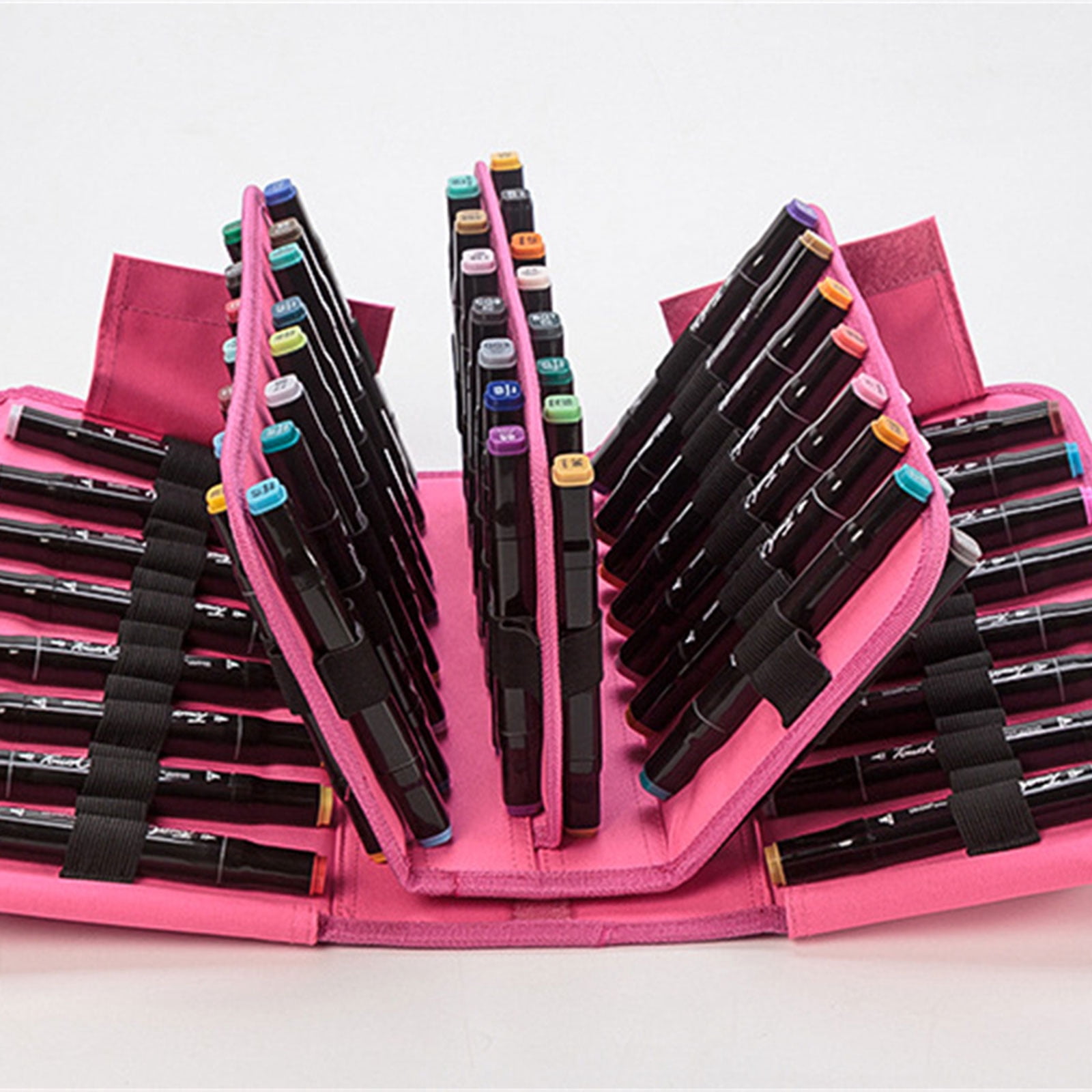 Marker Organiser Case for 120 Markers, Marker Storage Bag, Art Marker Pen Carrying Bag with Shoulder and Handle Strap