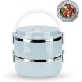 thumbnail image 1 of Thermal Lunch Box,Stainless Steel Thermal Insulation Bento Lunch Box,2 Layers Stackable Leak-Proof Lunch Containers,Rice Noddles, 1 of 5