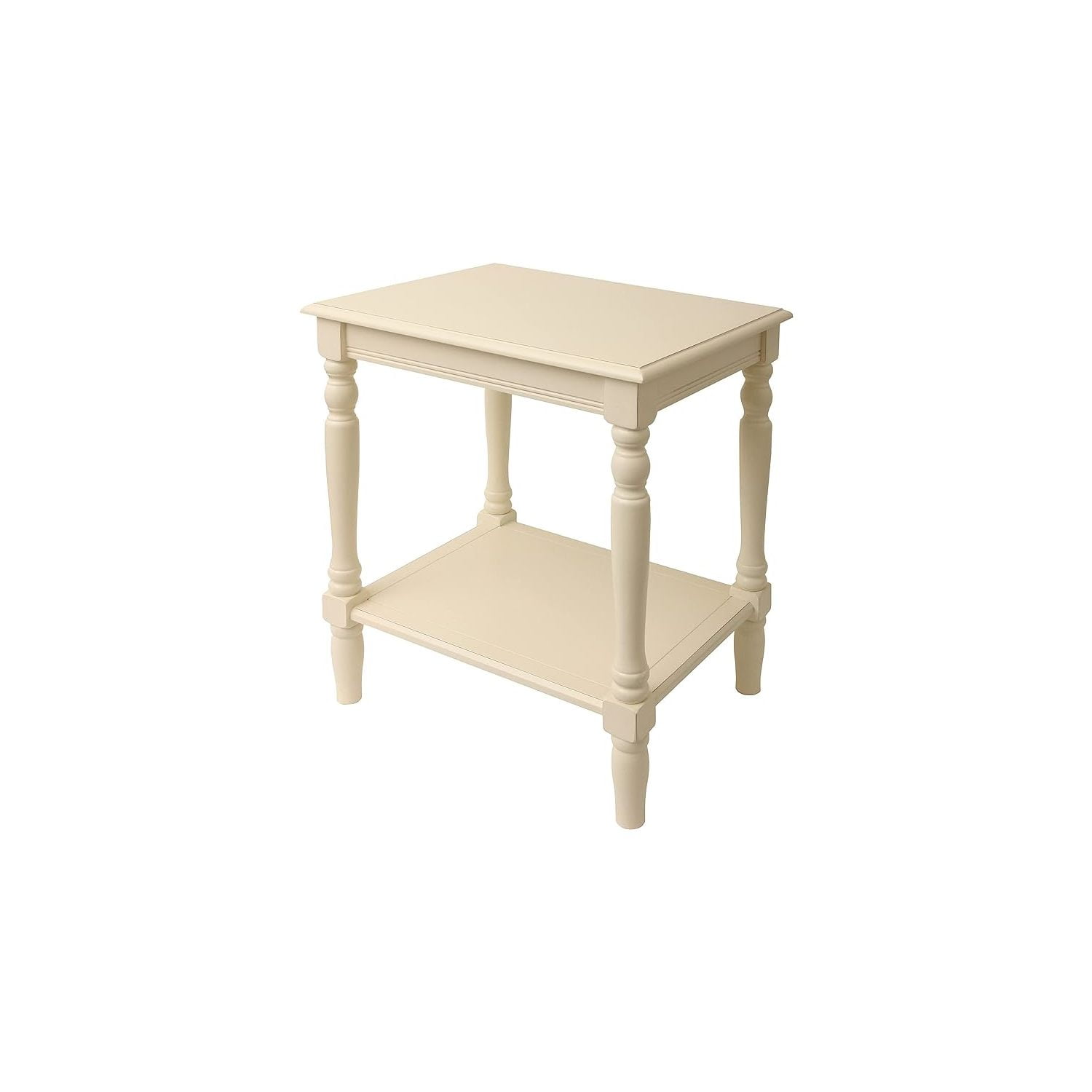 Decor Therapy Simplify End Table with Shelf, Casual, 15.7" x 19.5" x 24"- Antique White