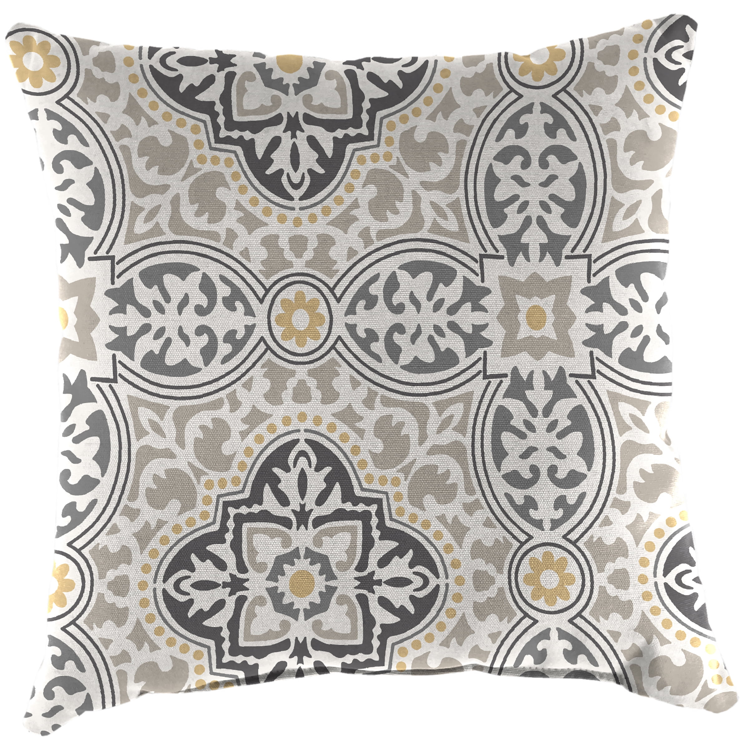 Jordan Manufacturing 16" x 16" Rave Grey Quatrefoil Square Outdoor Throw Pillow (2 Pack)