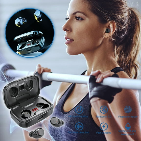 FYHALE Bluetooth 5.0 Headphones with Charging Box Wireless Headphones Stereo Sports Earbuds Headphones