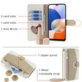 thumbnail image 2 of Dteck Crossbody Wallet Case for Samsung Galaxy A35 5G, Bicolor PU Leather Zipper Purse with Card Holder Mini Make-up Mirror for Women Girls,Folio Flip Phone Case with Magnetic Closure,White, 2 of 7