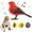 Red, variant on Desktop ornament,Singing Chirping Bird Toy Artificial Bird Toy Realistic Chirping And Motion Cute Interactive Bird Toy Simulation Bird Toys For Kids Desk Battery Operated Des