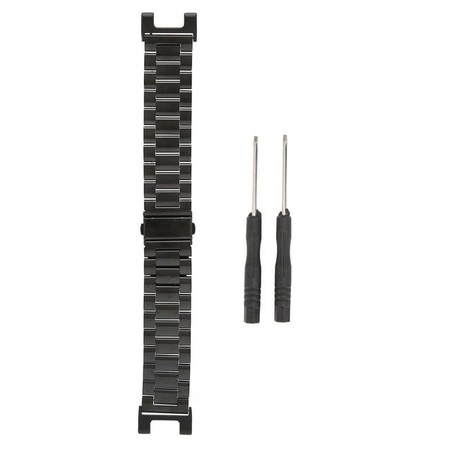 Correa de metal compatible con Amazfit TRex Smartwatch pulsera de correa de acero de repuesto (negro)