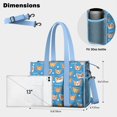 thumbnail image 5 of Teacher Tote Bag,Cartoon Corgi Teacher Utility Tote Bag,Large Work Tote Bags for Women with Multiple Pockets,Top Zipper Closure,13.8x10.6x6.7 Inch, 5 of 5