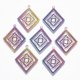 thumbnail image 1 of Ion Plating(IP) 304 Stainless Steel Filigree Pendants Etched Metal Embellishments Rhombus Rainbow Color 28.5x22.5x0.4mm Hole: 1.2mm, 1 of 2