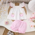 thumbnail image 2 of TOWED22 Toddler Baby Girl Clothes Summer Outfits Daisy Print Sleeveless Shirt Tops Cute Shorts Set 12 18 24 Months 2T 3T(Blazer,3-4 Y), 2 of 9