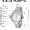 thumbnail image 4 of Blekon Collections 37mm Case Arabic Numerals Analog Display Cuff Bangle Wrist Watch for Adult Female, 4 of 5