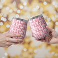 thumbnail image 2 of 12oz Stemless Wine Tumblers Pink Breast Cancer Vacuum Insulated Stainless Steel Travel Tumbler Cups Mug with Lid and Straw for Champaign,Cocktail,Beer with Cleaning Brush, 2 of 5