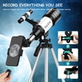 thumbnail image 3 of Telescope for Kids and Adults NACATIN 70mm Aperture 15X-150X Portable Refractor Telescopes for Astronomy Beginners with Wireless Remote and Smartphone Adapter, White, 3 of 8