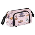 thumbnail image 2 of Nylon Fish Mouth Pencil Case with Large Capacity Zipper Pencil Pouch Pink Background Halloween Pattern Pencil Bag Organizers, 2 of 7