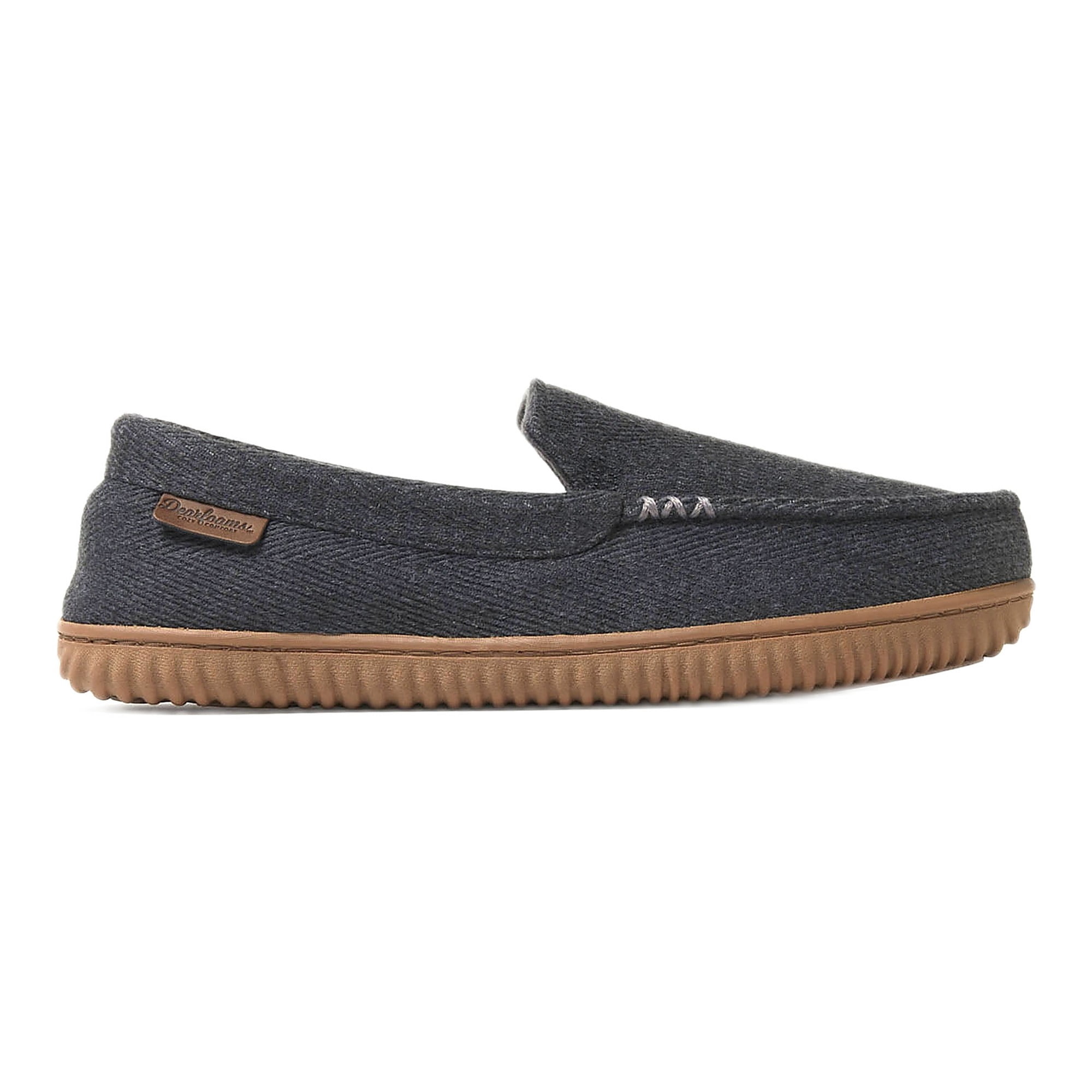 Dearfoams Cozy Comfort Men's Woven Moc W/ Accent Stitch Slippers