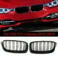 thumbnail image 2 of Gloss Black Front Kidney Grille Fit for BMW 3 Series F30 F35 2012-2017 Dual Slats, 2 of 7