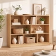 thumbnail image 5 of Costway Open 3-tier Gray Wooden Bookcase Storage Display Cabinet for Living Room, Oak Yellow, 5 of 10