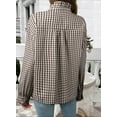 thumbnail image 3 of DOKOTOO Blouses for Women Plaid Button Down Ruffle V Neck Tunic Tops Casual Puff Long Sleeve Gingham Shirts S-2XL, 3 of 8