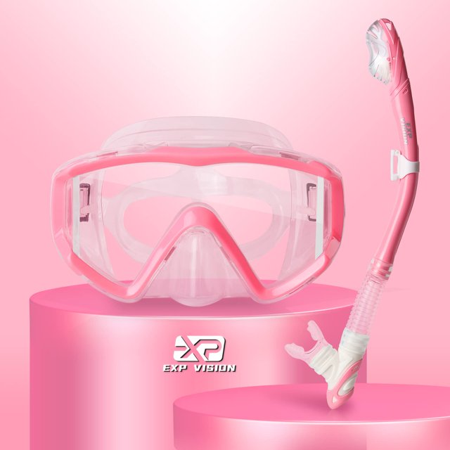 Set de Snorkel EXP VISION Pano con 3 Ventanas Adulto Antivaho (Rosa)