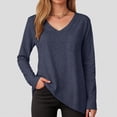 thumbnail image 6 of Towmus Womens Long Sleeve Shirts V Neck Casual Tops Loose Dressy Basic Fall Fashion Trendy Outfits Winter Clothes, 6 of 6