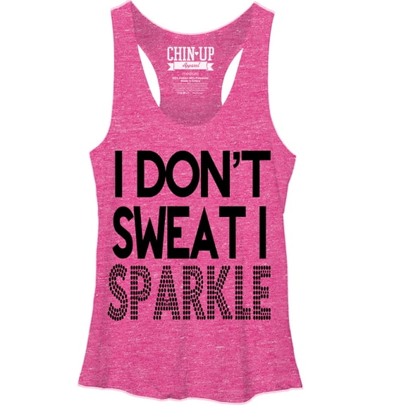 Women's CHIN UP I Don't Sweat Racerback Tank Top Pink Heather Small