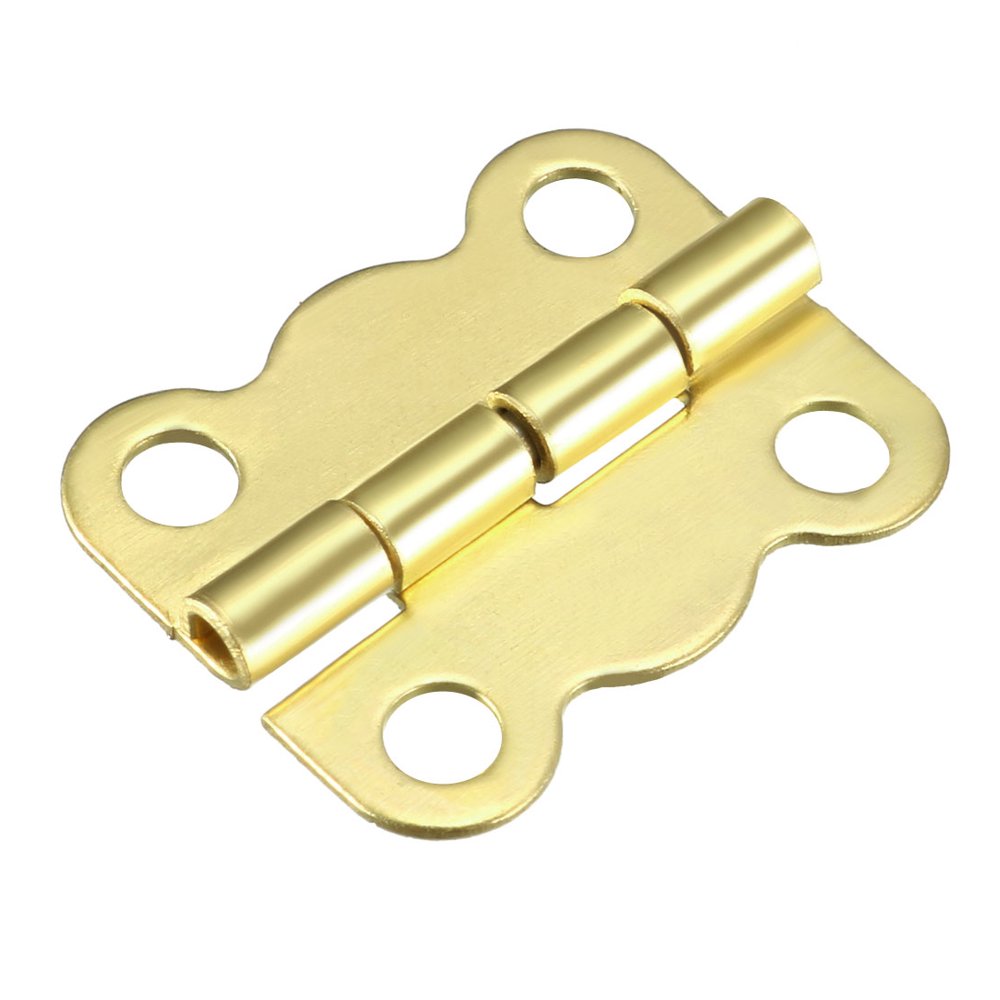Uxcell Golden Hinges Butterfly Shape Hinge 0.63" Replacement with Screws 10pcs